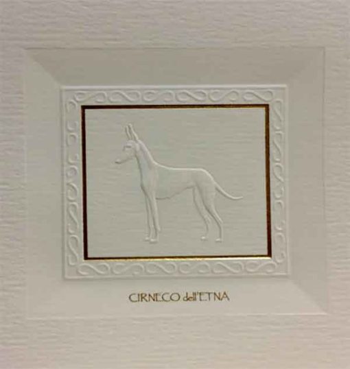 Note-Card - Embossed Cirneco (Set of Eight Cards)